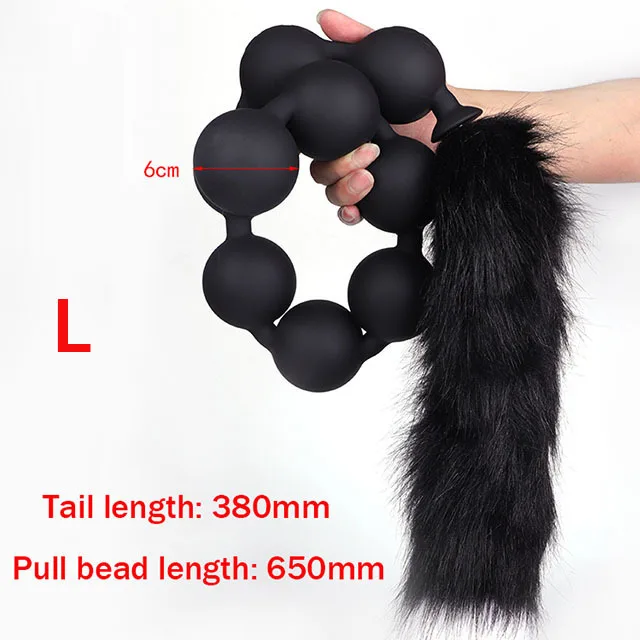 Beads Tails Black L