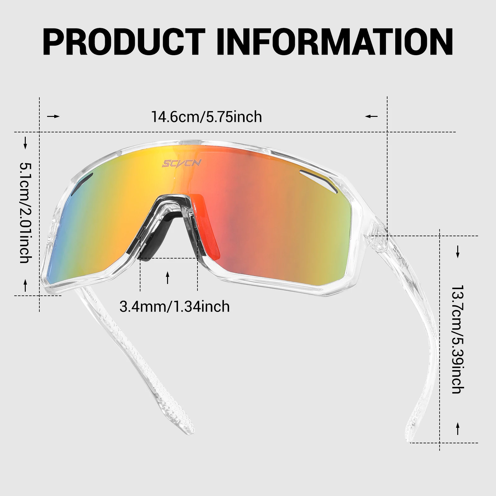 SCVCN Men Women Outdoor Bike Cycling Glasses UV400 Sport Sunglasses Mountain Bicycle Riding Eyewear Driving Fishing Running