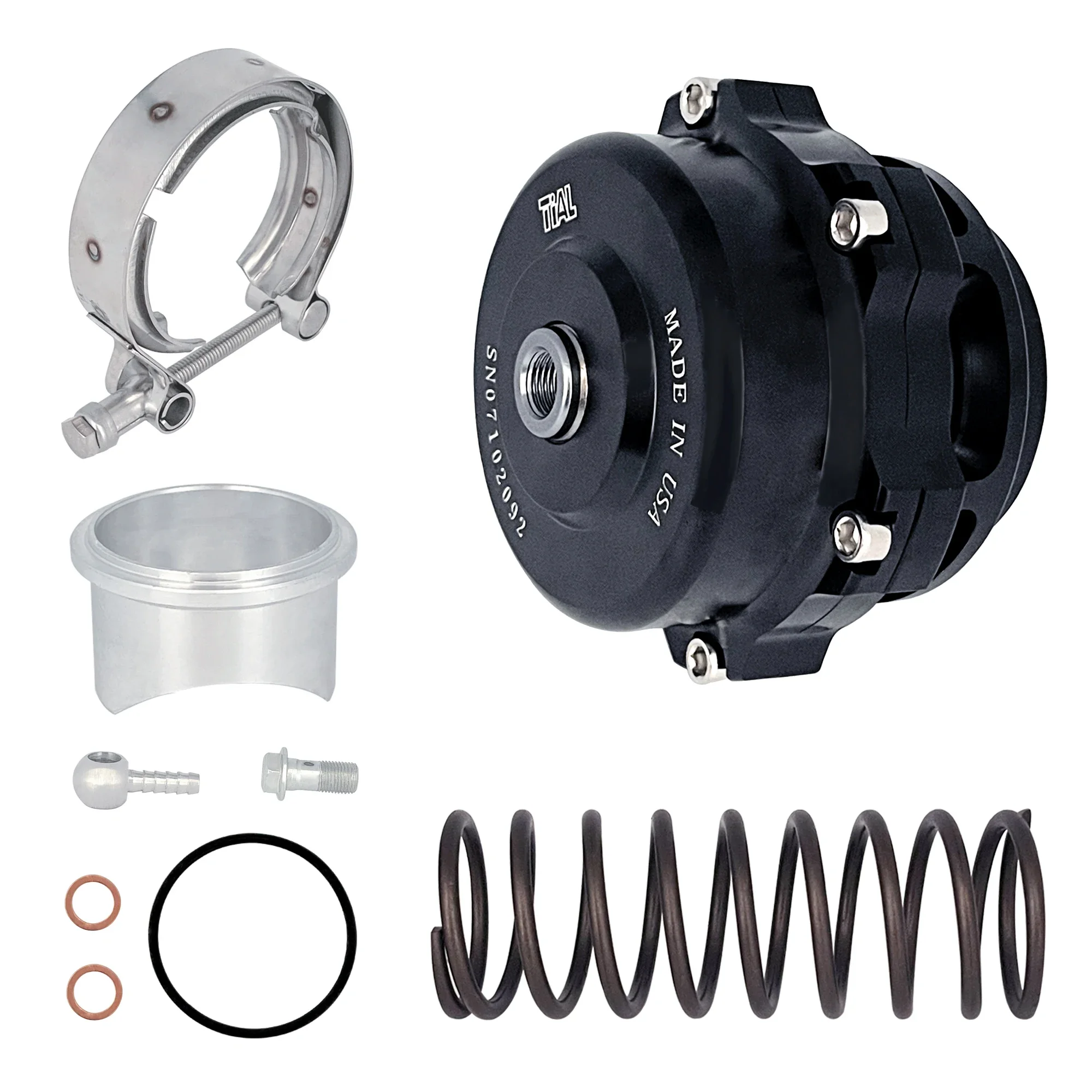 Blow Off Valve Adaptor RESO Universal 50mm V-Band Blow Off Valve BOV Q Typer With Weld On Aluminum Flange 35 PSI With Logo
