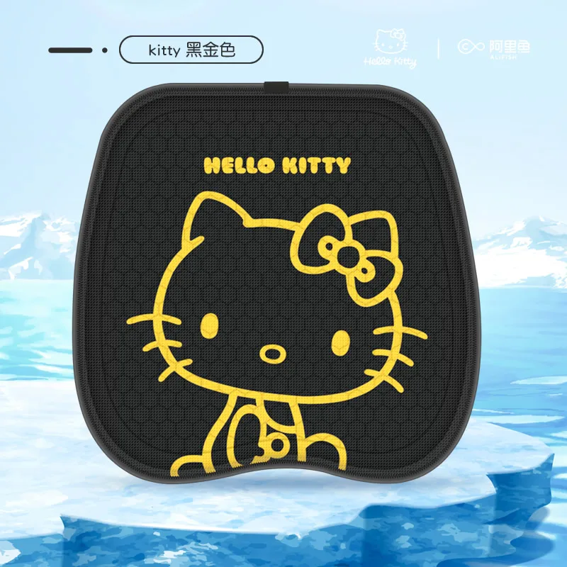 Nueva alfombrilla de gel frío para coche de Hello Kitty de Sanrio con dibujos animados de Kuromi My Melody, alfombrillas de verano ventiladas y transpirables, accesorios para coche