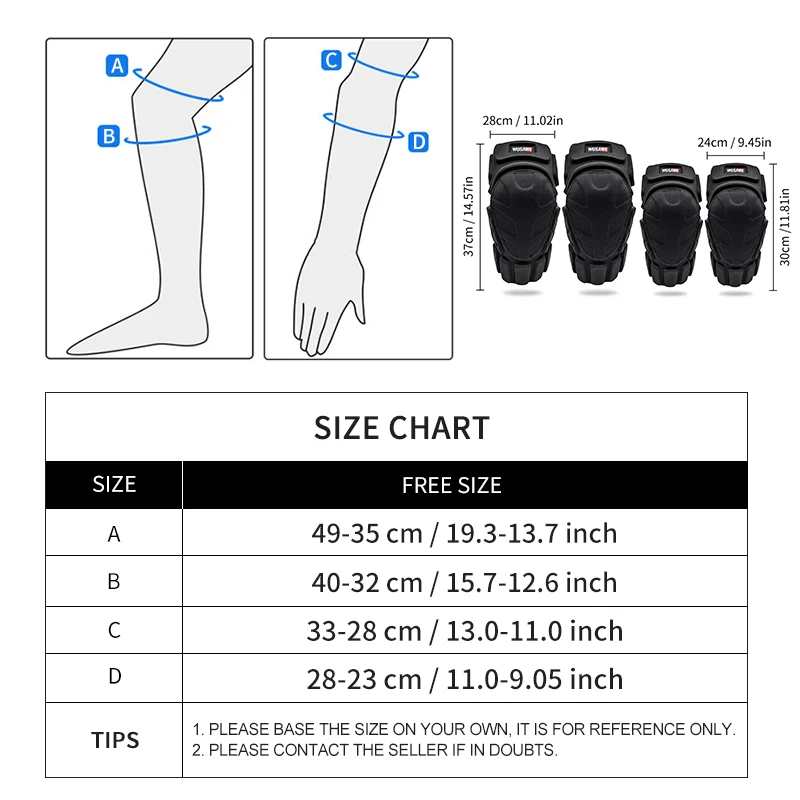 Knee pad elbow pads protective gear set WOSAWE Cycling Elbow Protector Knee Pads EVA Protective Gear for Motorbike Skiing Skating Skateboard Ridng Racing Safety Guards