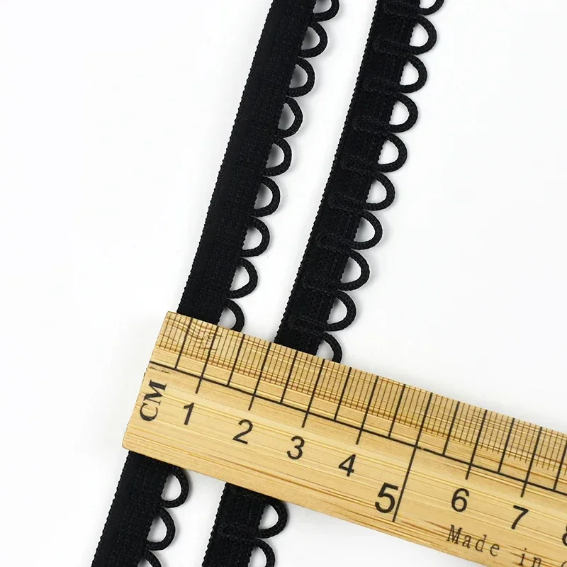Meetee Nylon Elastic Band with Lace Trim Ribbon for Sewing and DIY Projects