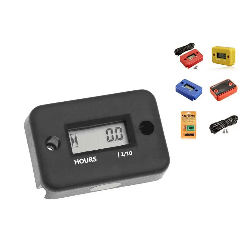 Waterproof Digital Hour Meter LCD Display Portable Engine Gauge racing Motorcycle Hour Meter For Boat Timer Tools Counter ktm