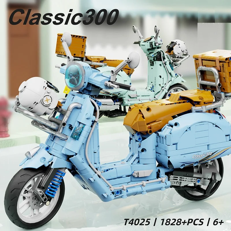 

1:5 T4025 1828pcs City Hig-Tech Motorcycle Car Model Building Blocks MOC Racing Motobike Vehicles Bricks Toys For Children Gifts