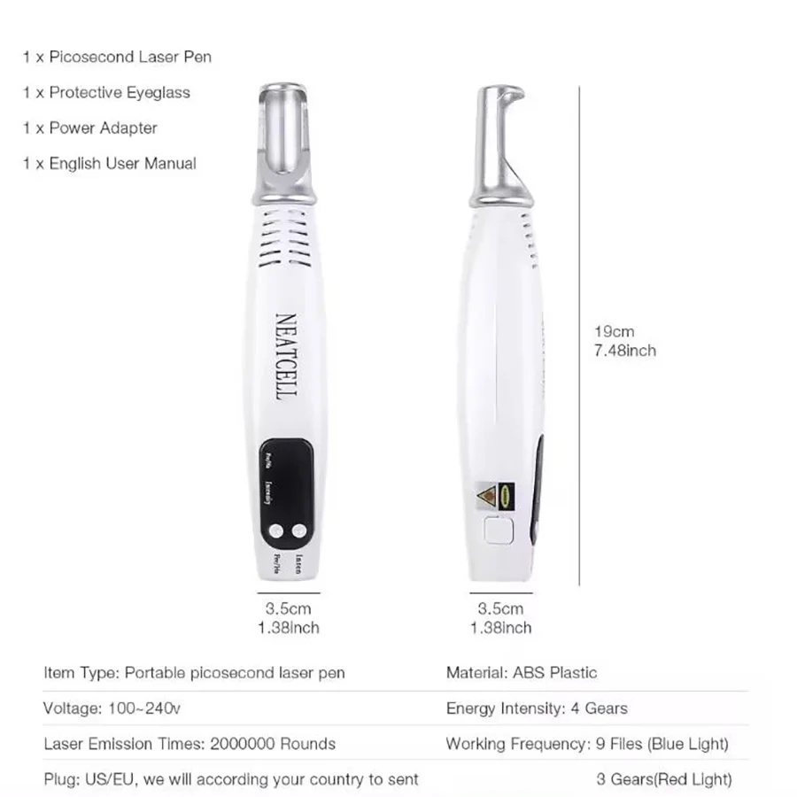 Mini Pen Painless Eyebrow Washing Tattoo Machine Skin Rejuvenation LCD Display Fair Portable Speckle Removing 3