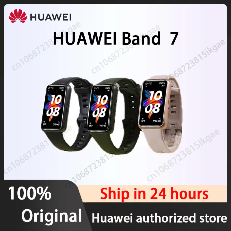 Huawei Band 7 Smart Band Blood Oxygen 1.47'' AMOLED Screen Heart Rate  Tracker Smartband 2 Weeks Battery Life 5ATM Waterproof