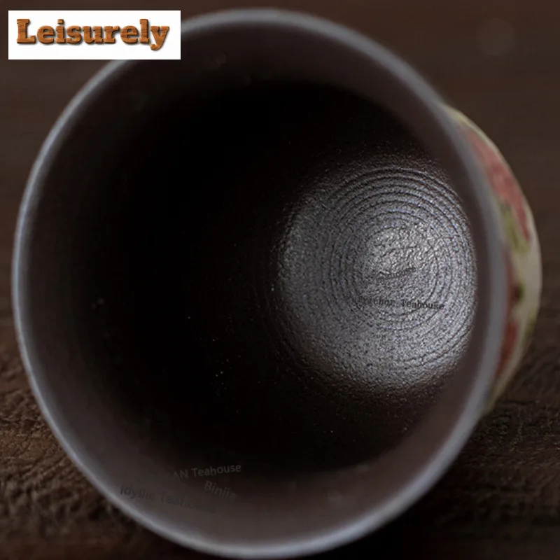 125ML Oil Painting Rose Flower Language Gaiwan Boutique Tea Tureen Tea Bowl with Lid Kit Tea Maker Cover Bowl for Tea Ornaments