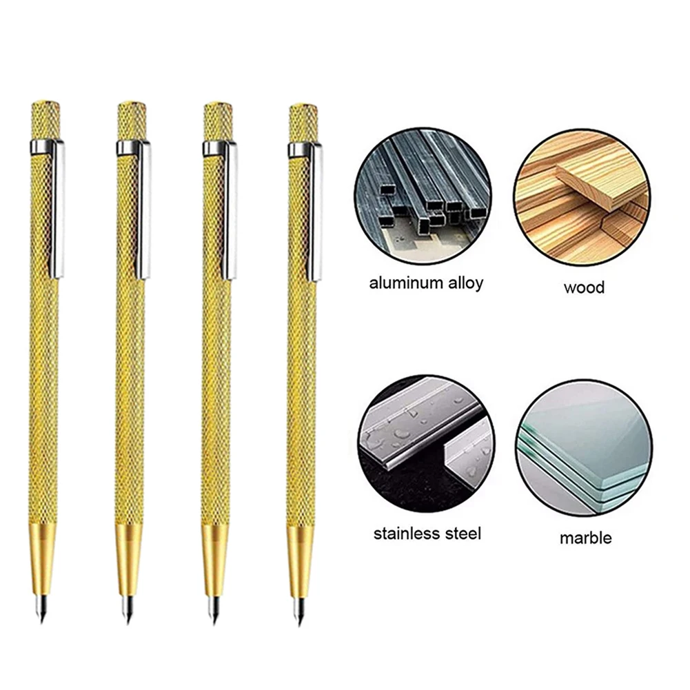 4pcsMetalTileCuttingPenDiamondGlassCutterCarbideScriberMetal