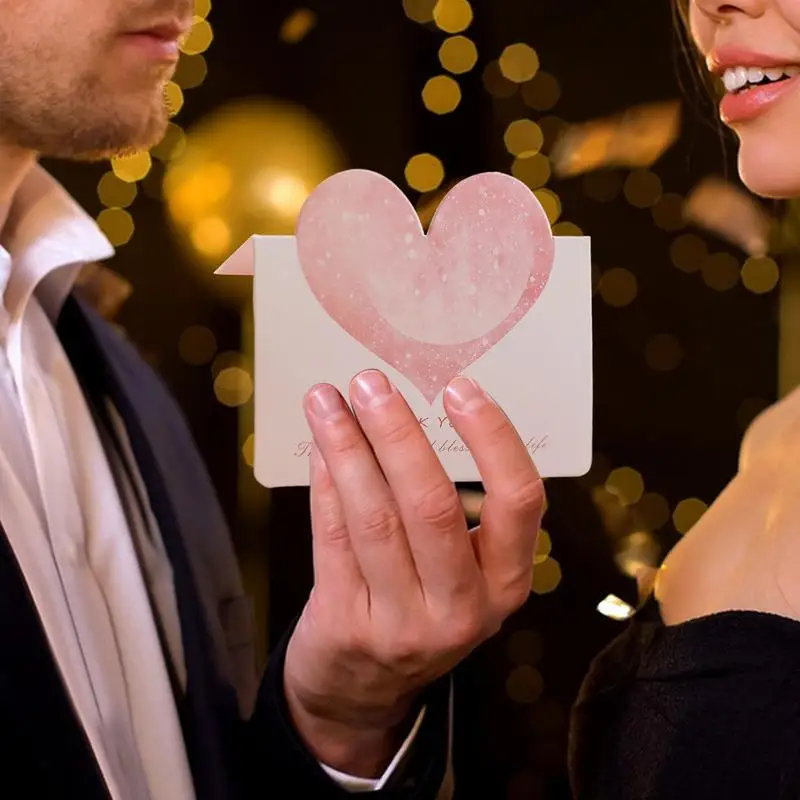 1pcs New Pink Thank You Card Blessing Card Birthday Party Cards Valentine's Day Wedding Cards Teacher's Day Greeting