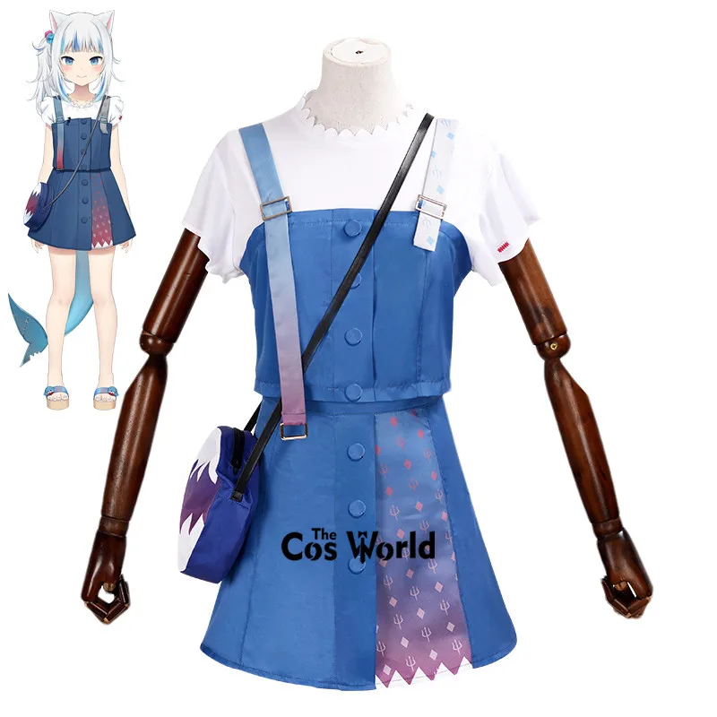 

Japanese Hololive Virtual Youtuber Gawr Gura Shark Outfits Anime Cosplay Costumes