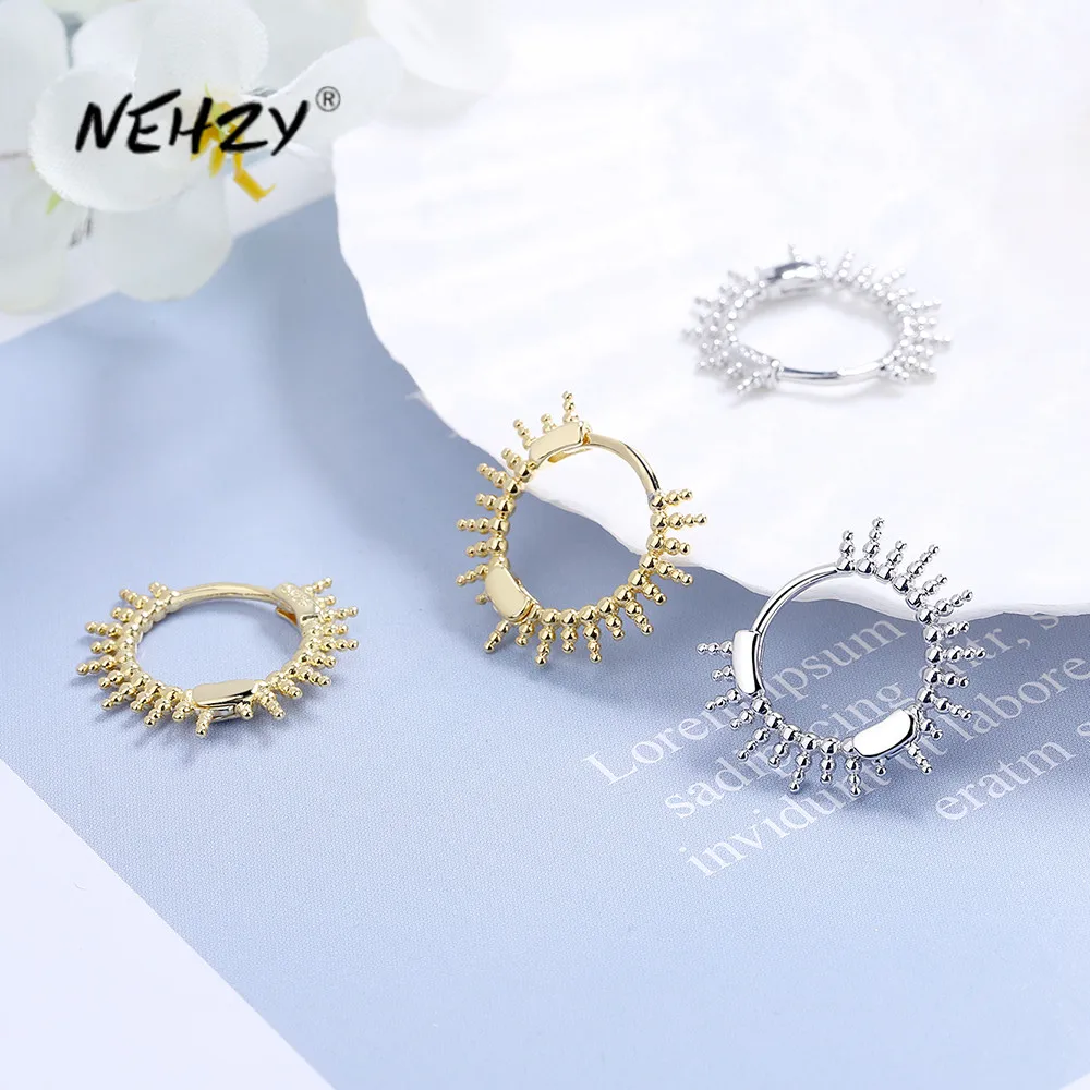 

NEHZY посеребрение 2022 новые женские модные ювелирные изделия высокого качества круглые оранжевые серьги золотые серебряные серьги
