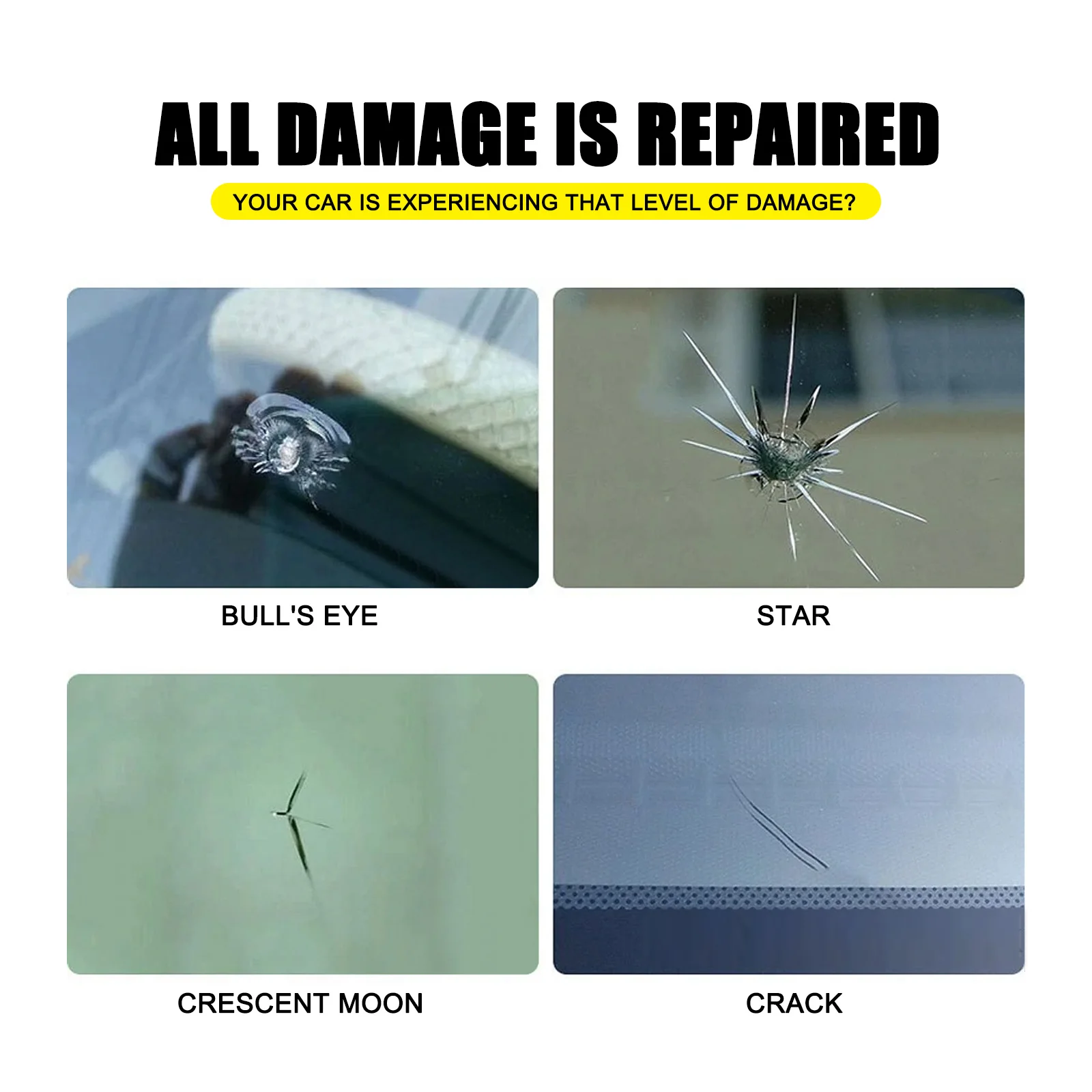 Eelhoe Auto Glass Repair Glue Windshield Repair Crack Adhesive Repair Glue Glass Repair Glue Multi-Functional Repair Liquid 6