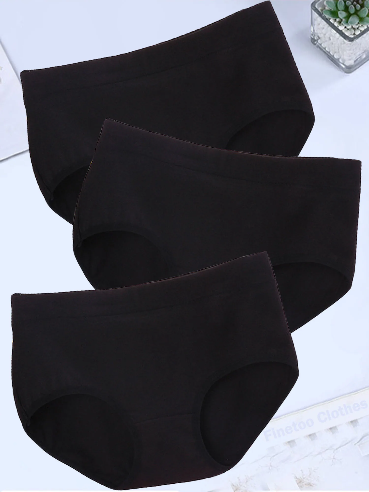 3Pcs/Lot Women's Underwear Cotton Panties For Female Plus Size Briefs Girls Sexy Lingeries Ladies Pantys Solid Color Underpants