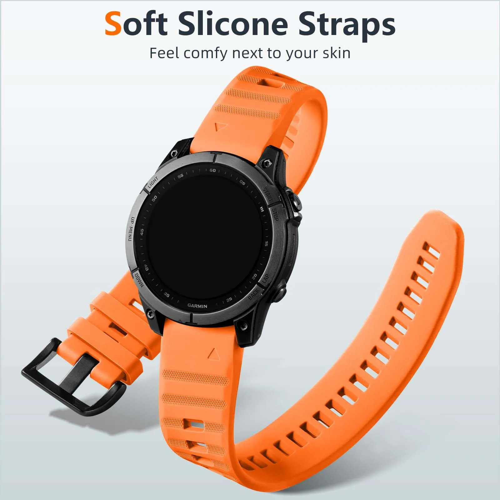 Premium Silicone Watch Strap - QuickFit Design, 22mm/26mm