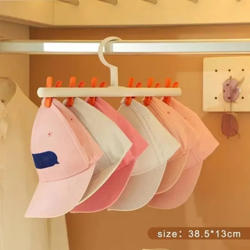 6 Clips Peaked Cap Scarf Socks Organizer Rack Multifunctional Closet Wardrobe Storage Hanger 5