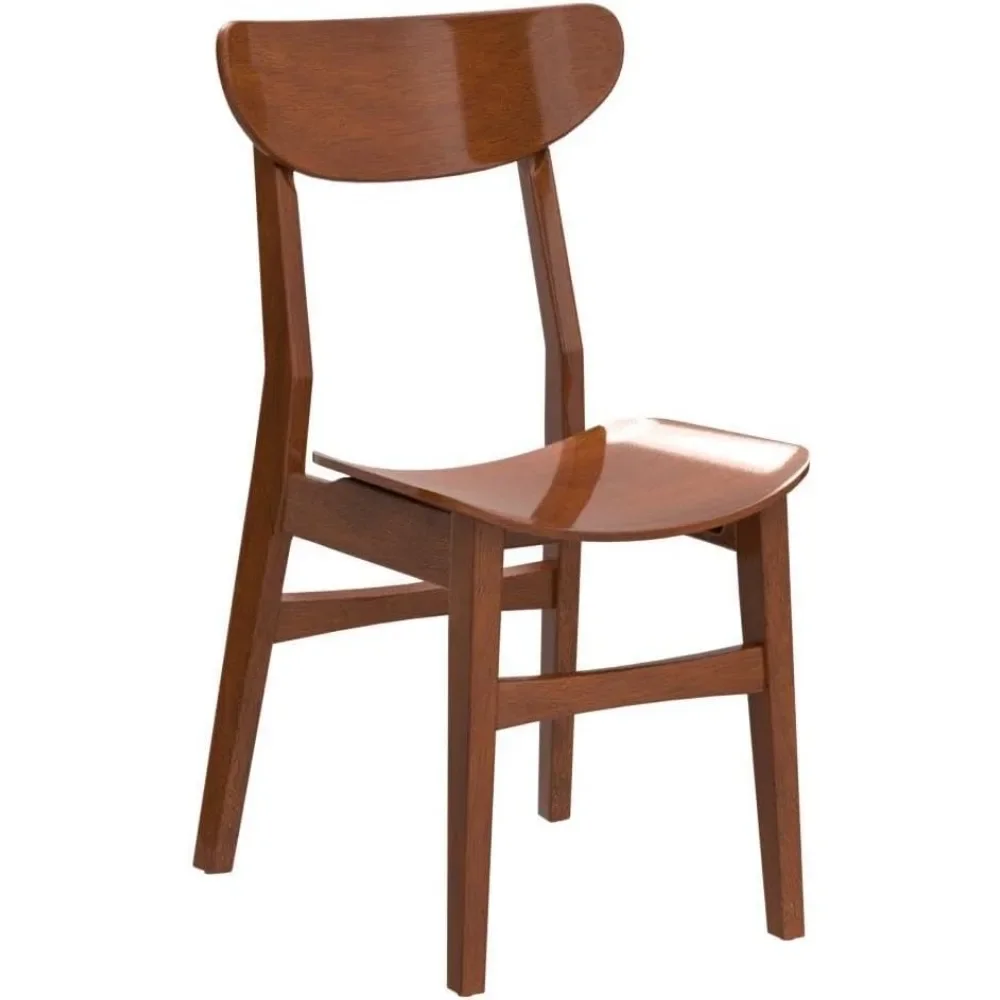 Home Lucca Retro Walnut Dining Chair, Set of 2