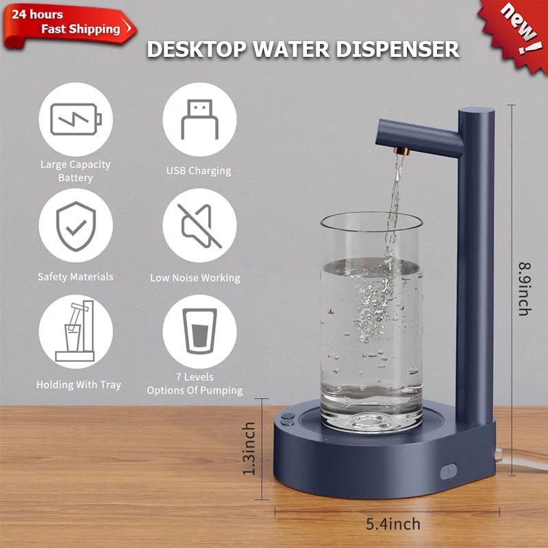 

Homdd Portable Desktop Electric Water Dispenser Bottle Barreled Gallon Pump USB Charging Automatic Drinking Water Machine Kettle
