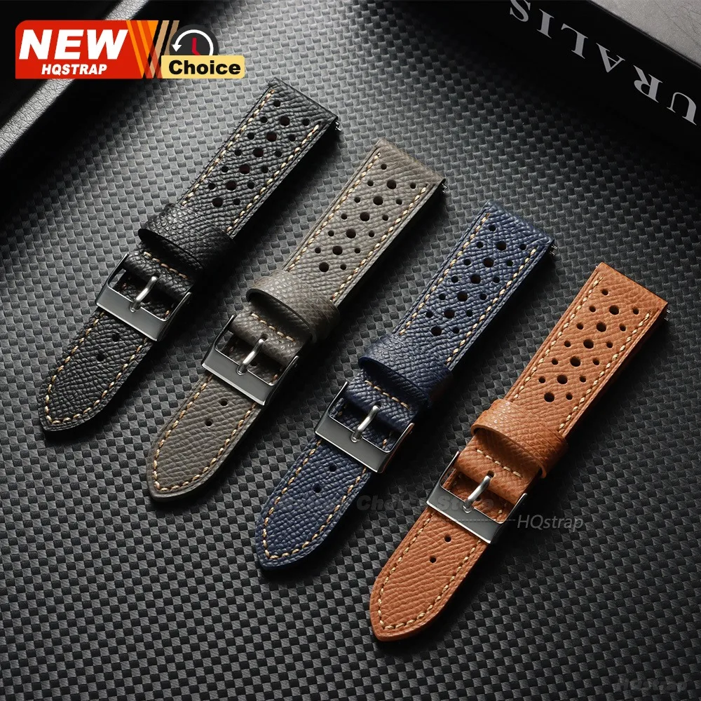 Vintage Leather Perforated Breathable Smartwatch Strap Wristband