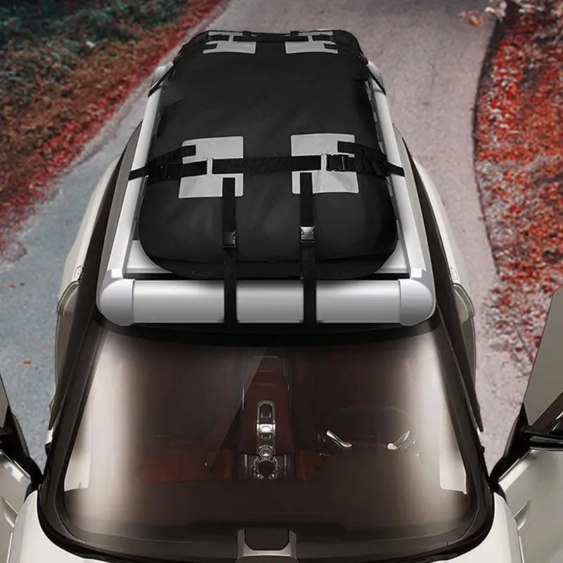 Car Rooftop Cargo Carrier Bag 15 Cubic Feet Car Cargo Roof Bag In Foldable Design 600D Oxford Cloth Waterproof Soft Car Roof Bag