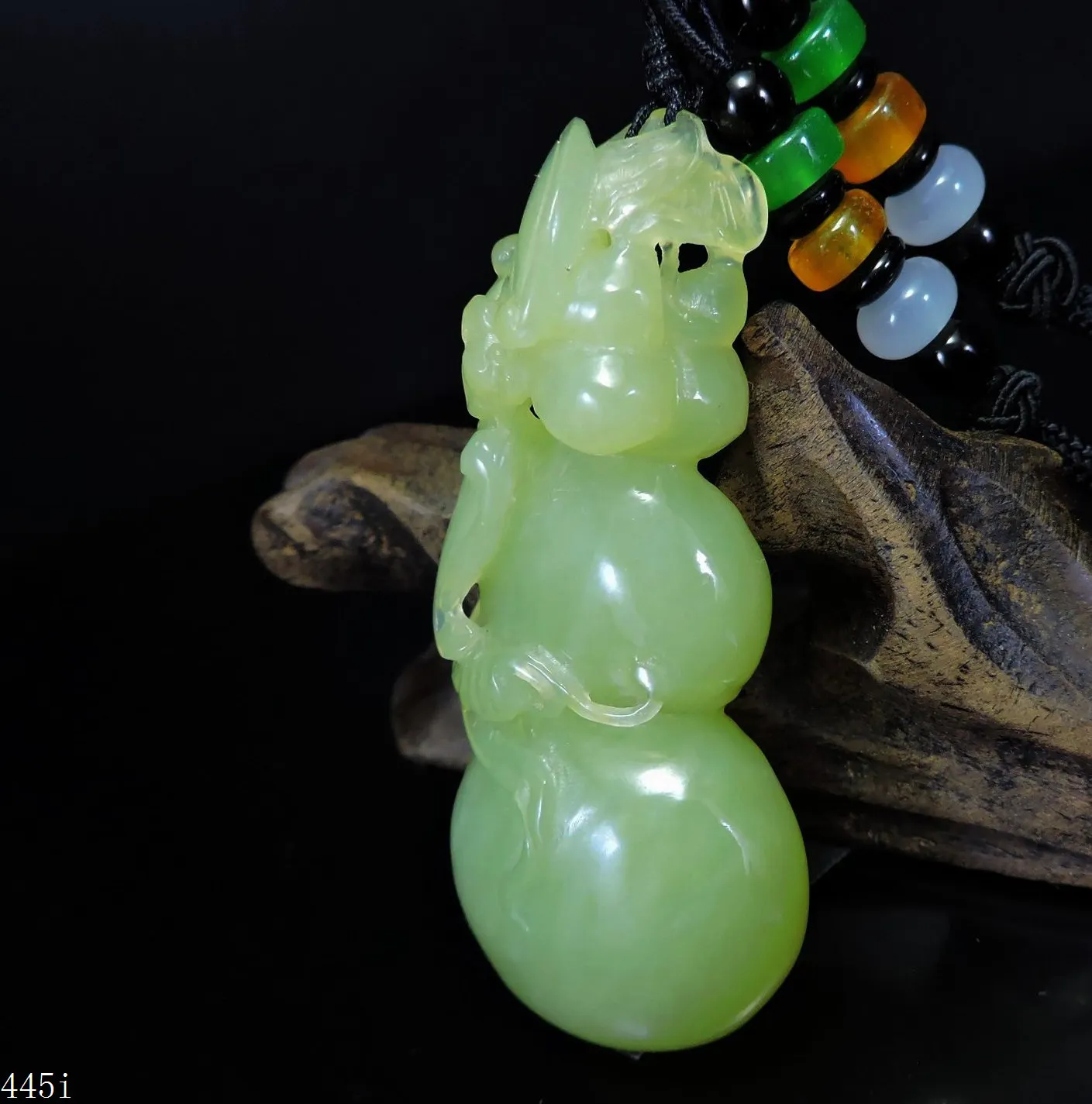 

Jade Jewelry Natural Jade Pendant Necklace Hand-Carved lucky gourd Jadeite Necklace Pendant Gift No Treatment 445i