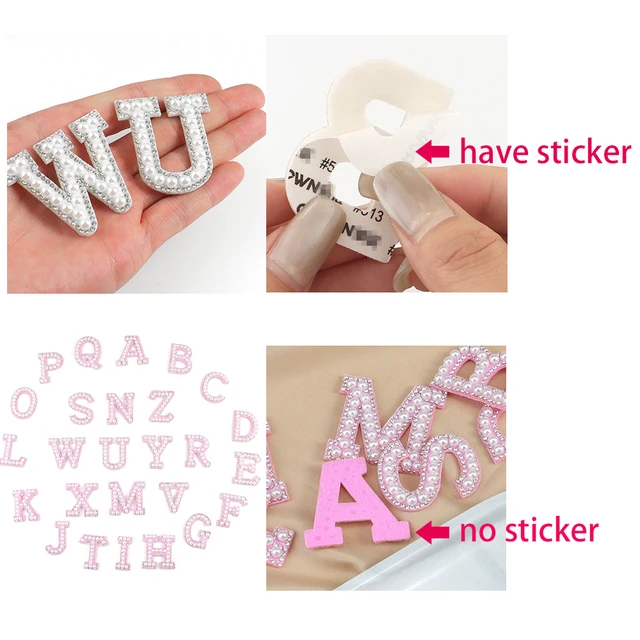 26Pcs Self-Adhesive Pearl Rhinestone Letter Patches A-Z - Glitter Alphabet For Clothes, Bags, DIY Crafts