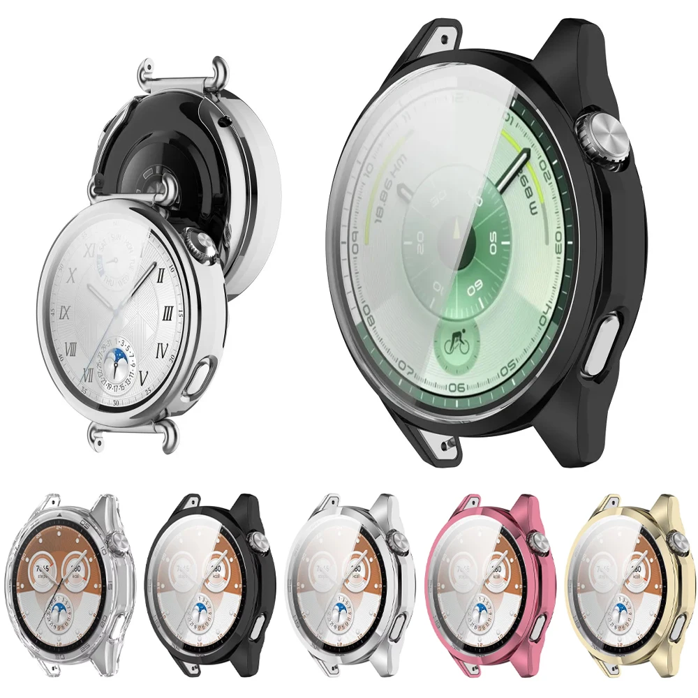 Protective Soft TPU Bumper Shell with Screen Protector for Smartwatch - Anti-Fall Case Cover Accessories