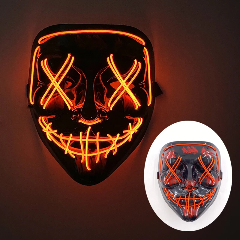 Light Up Halloween Mask With 3 Modes LED Light Up Purge Mask Halloween ...