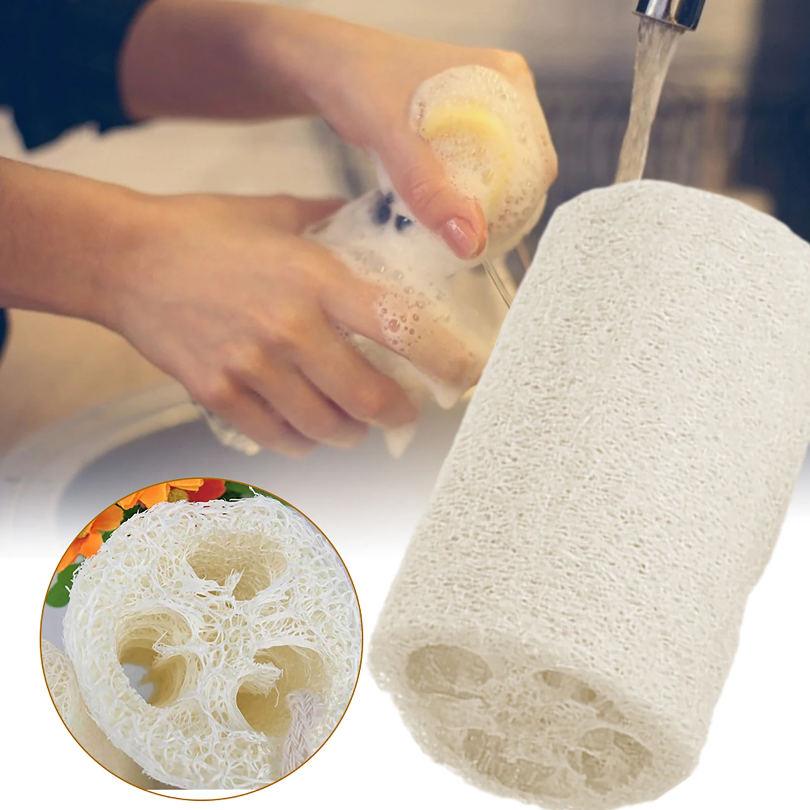 

1/3PCS Natural Luffa Loofa Bath Bath Shower Sponge Spa Body Purifier Hortiness Remover Bath Massage Sponge