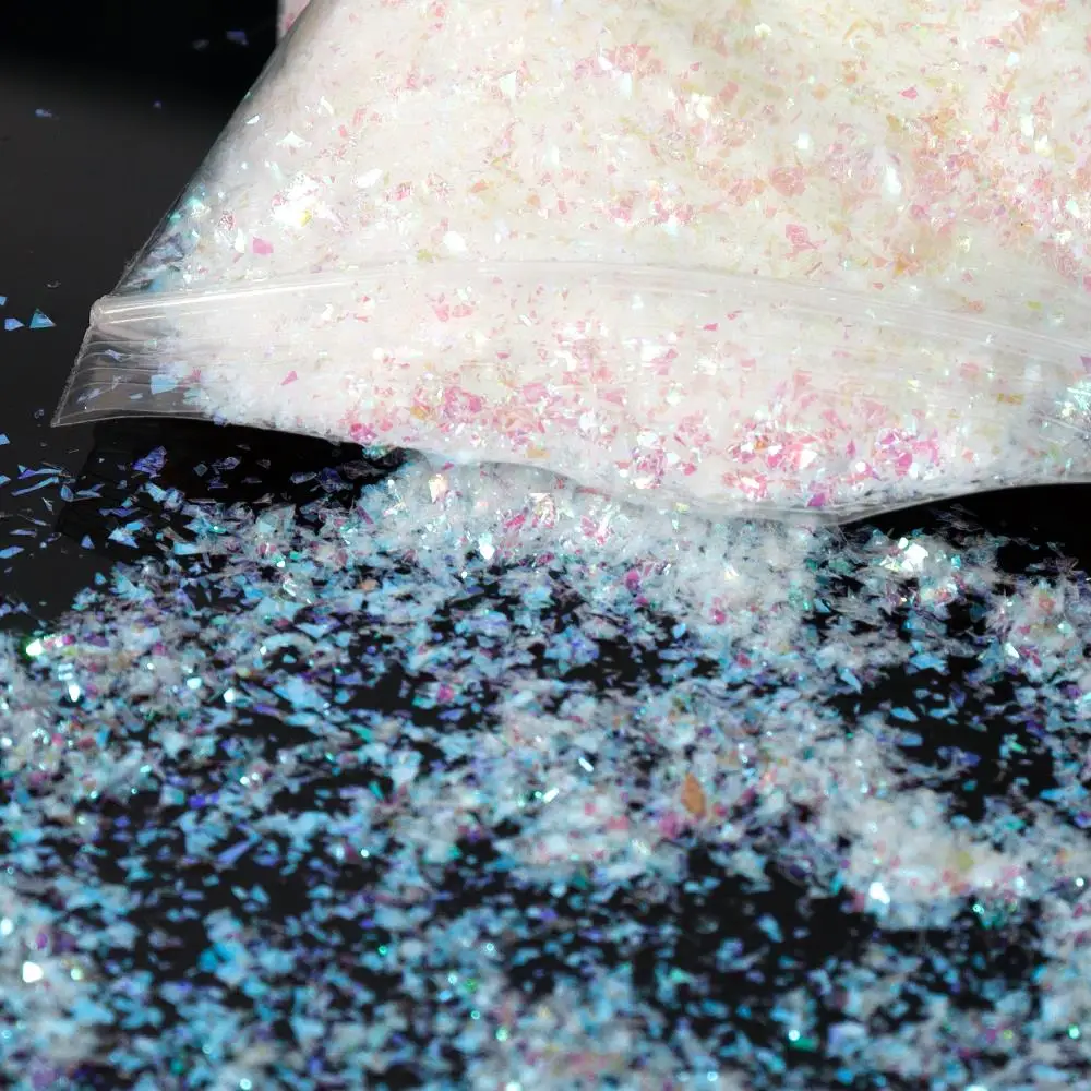 

1Kg/Bag Holographic Mirror Nail Art Glitter Aurora AB Ultra-thin Loose Bulk Glitter Irregular Flakes Iridescent Manicure Sequins