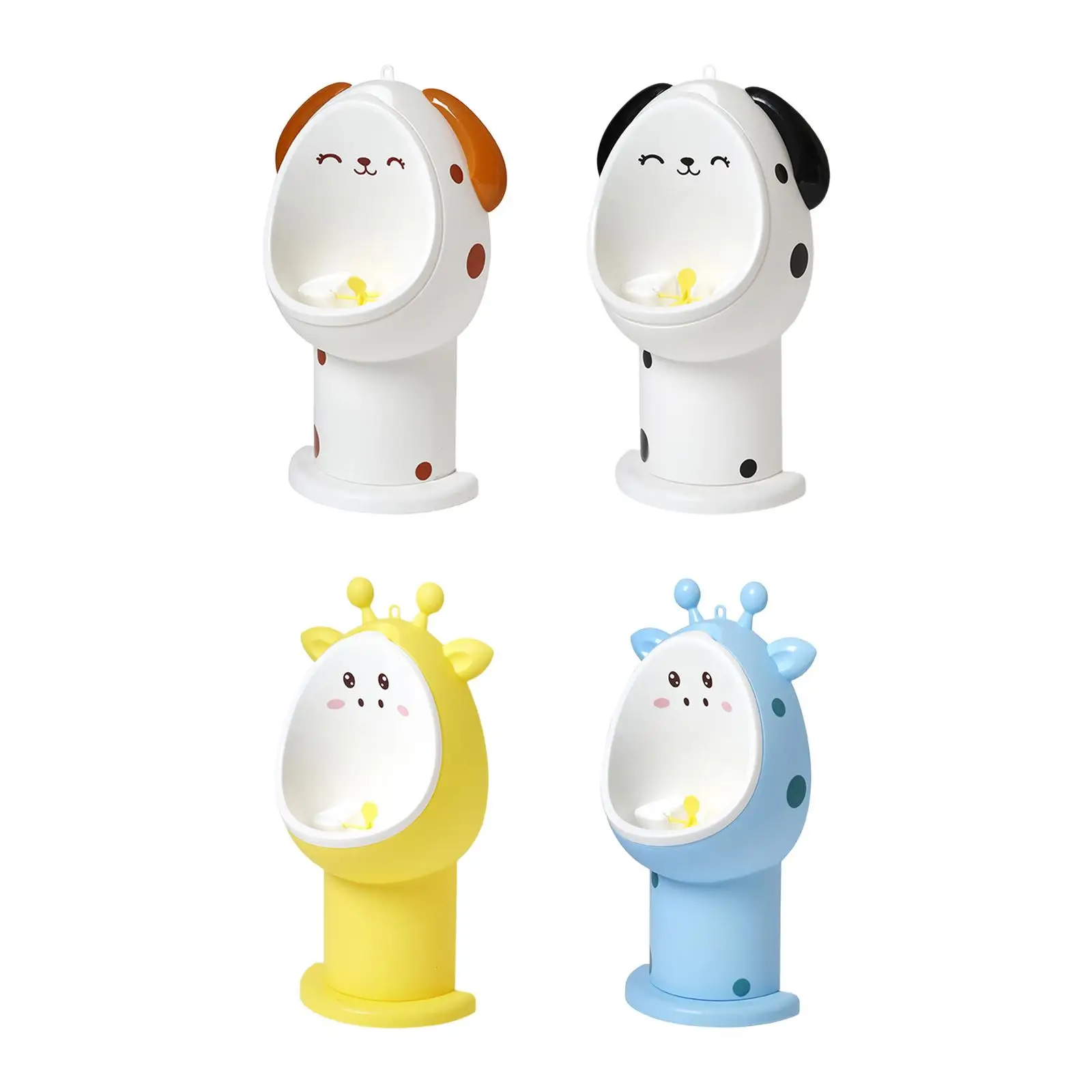 

Cartoon Animal Pee Potty Training Urinal Boy Standing Urinal Built in Rotating Windmill Adjustable Height 3 Levels Lovely