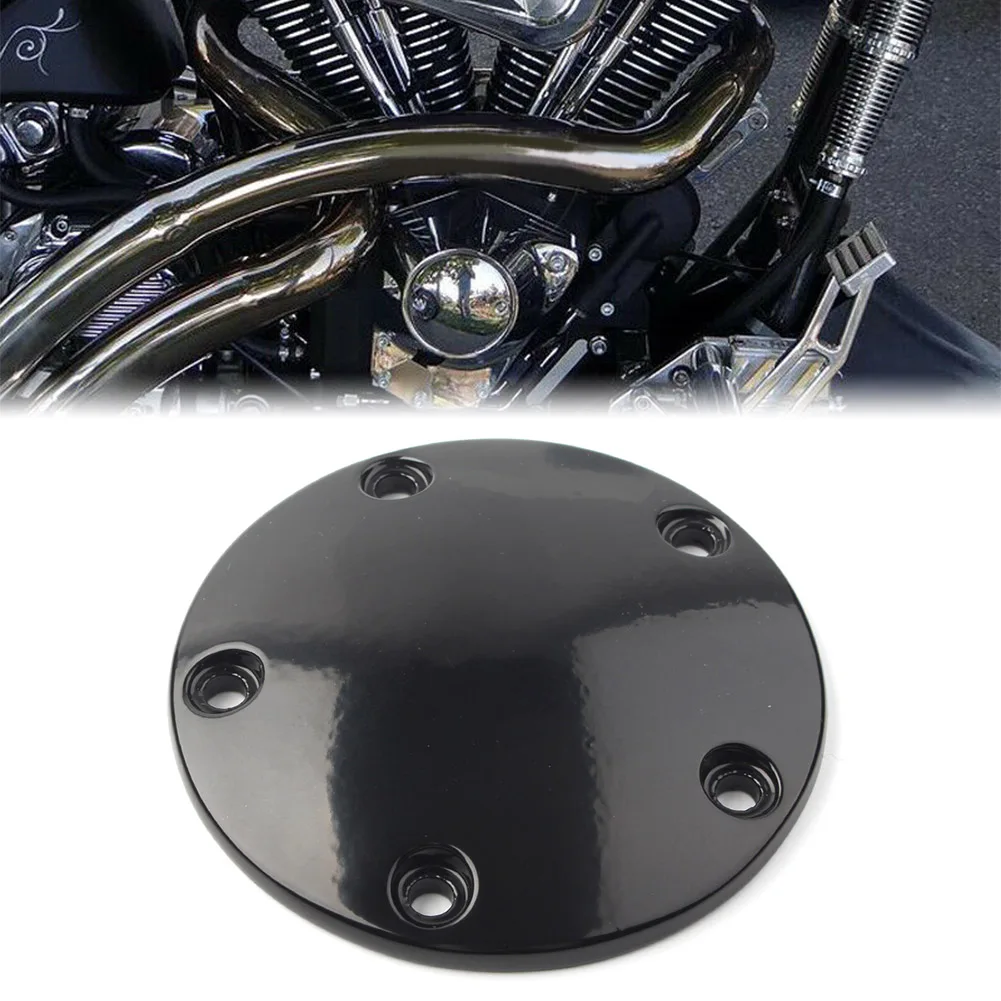 

5 Holes Black Motorbike Timer Points Cover Aluminum 7805-0080 For Harley Davidson Twin Cam Models Softail Dyna 1999-2017