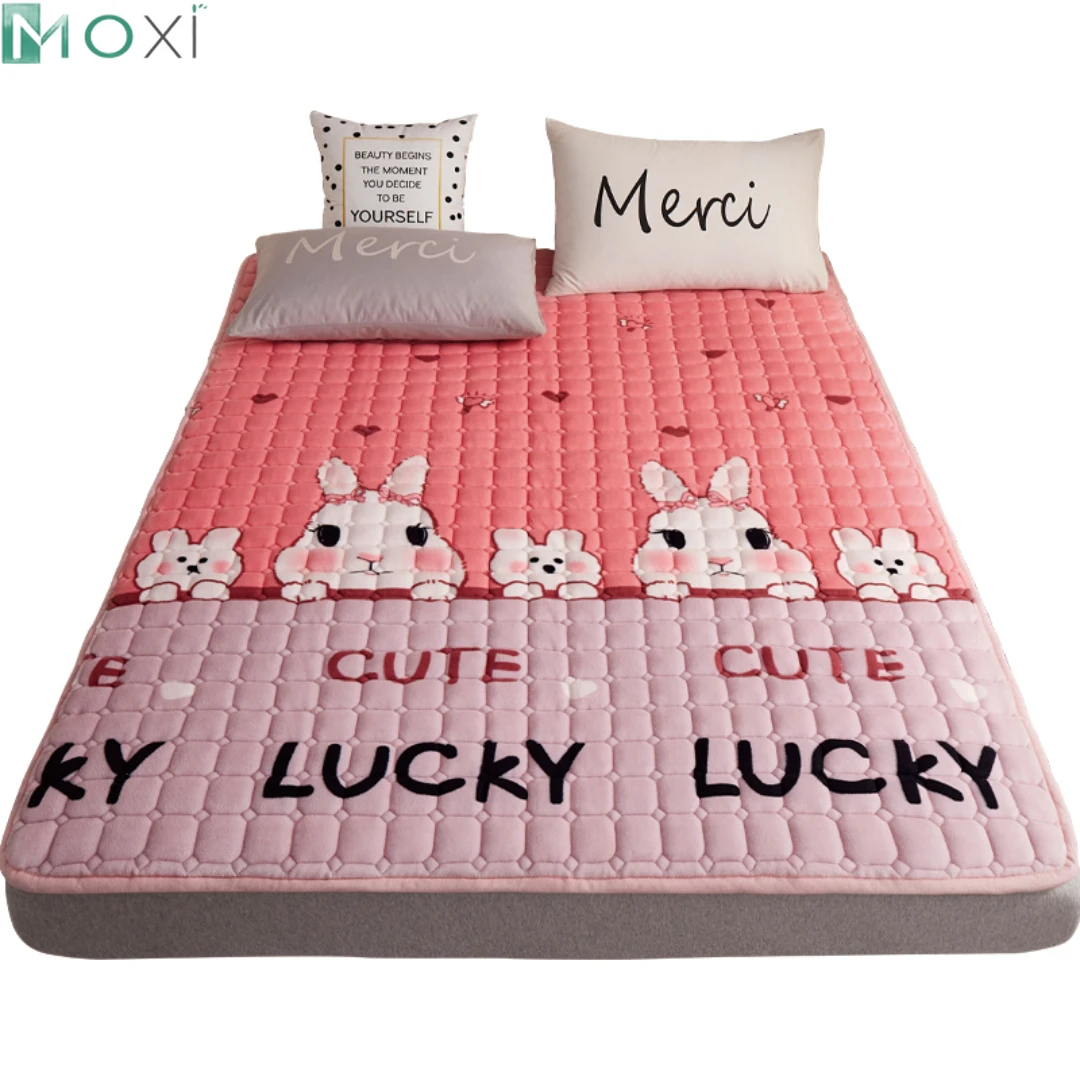 

Milk Velvet Warm Mattress with Anti Slip Silicone Particles Thickened Cotton Pad Home Tatami Mats Student Dormitory Room Decor