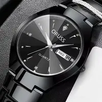 ORUSS Couple Watch Waterproof Casual Fashion Women Men Quartz Watches Ladies Stainless Date Week Men Clock Lover's Date Gift 6