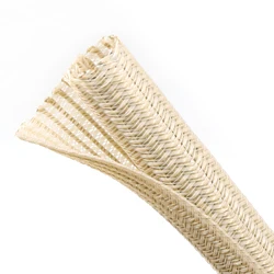 Versatile Self - Closing Braided Cable Sleeve - Insulated Wear - Resistant Wire Organizer and Protection Sheath - 3mm (Wood Color)
