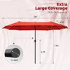 Outdoor Patio Umbrella, Large Rectangular Double Sided Market Table Twin Umbrellas with Crank Handle for Deck Pool 6