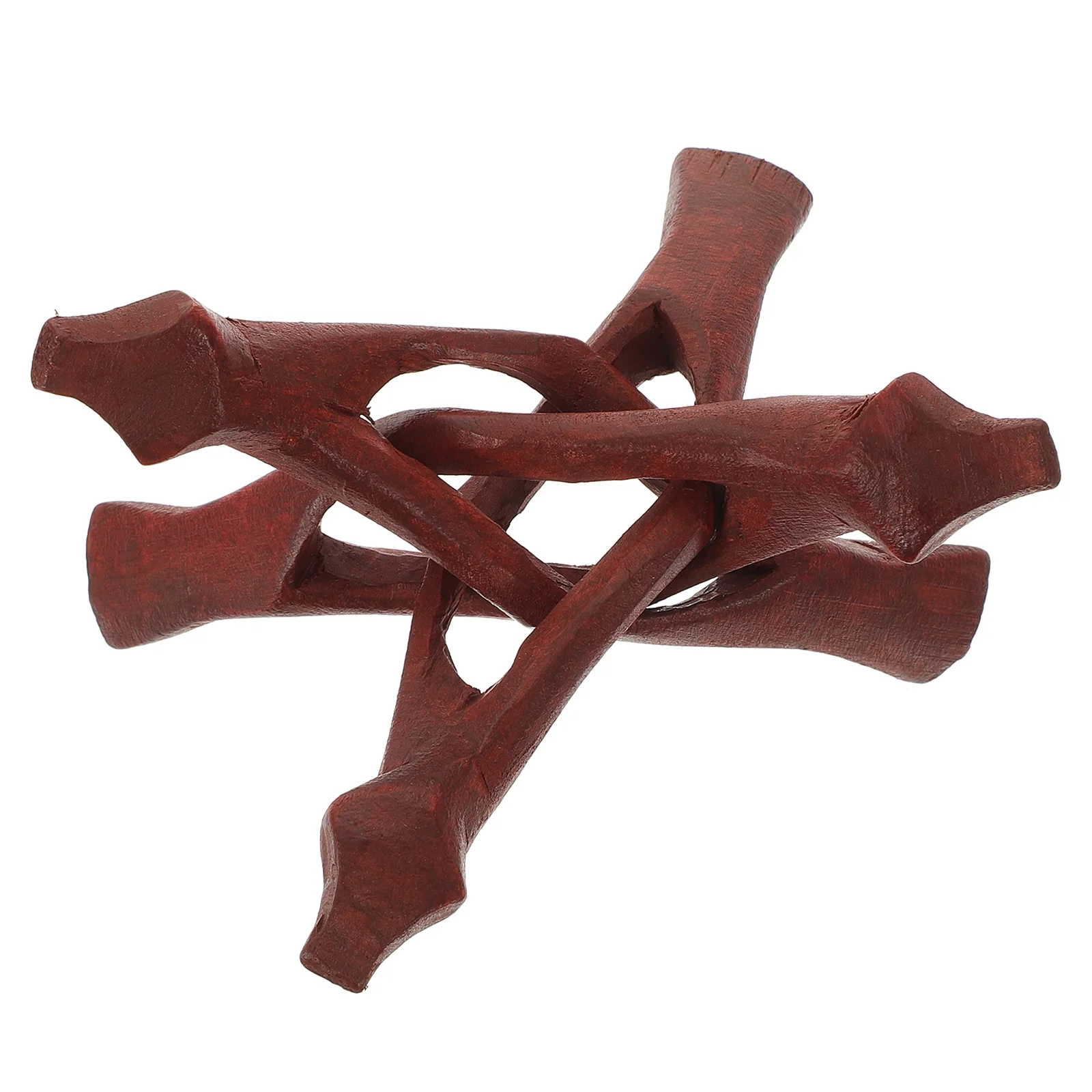 Wooden Tripod Stand Snake Shape Abalone Shell Holder Solid Indoor Display Rack Multipurpose Home Decor Gift