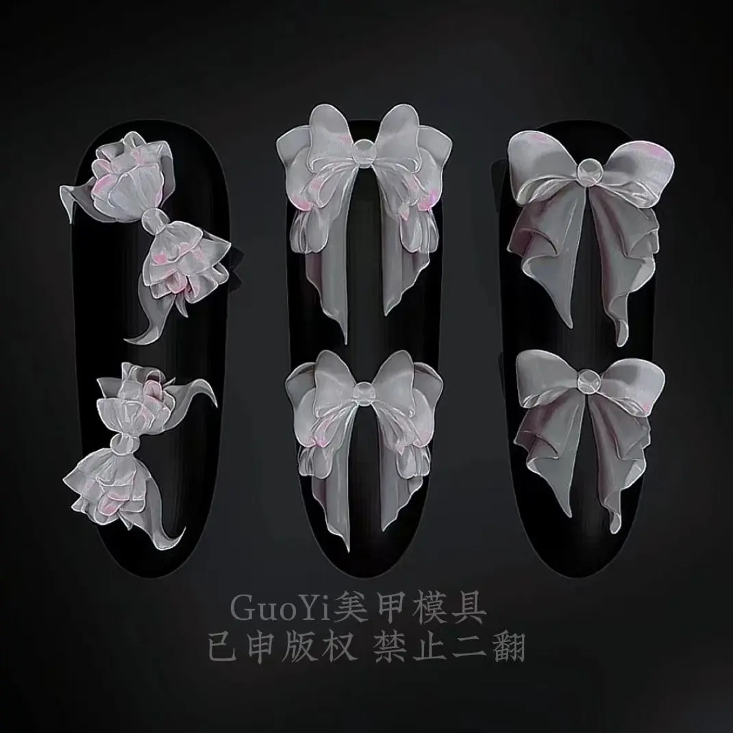 1pc Bowknot Sea  Jellyfish Shell Rose Leaf  3D Acrylic Mold Nail Art Decoration Nails DIY Design Silicone  Nails Mol