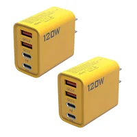 2Pack 120W 4 Port USB Type C Double PD Fast Charger for All Cell Phone for iPad Lot US Plug Universal Quick Wall Charger