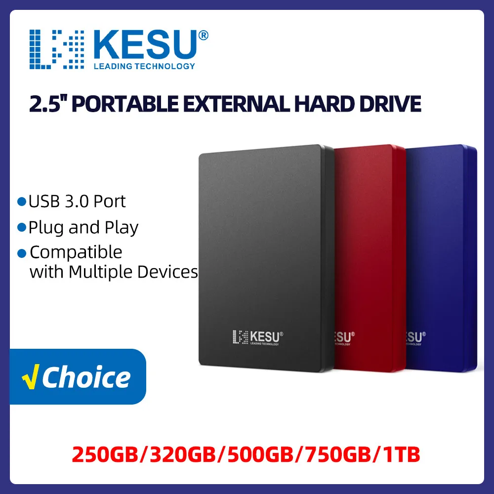 Hdd externe harde schijf 2 tb / 1 tb / 500 gb / 320 gb, USB 3.0 draagbare externe opslag back-up, geschikt voor pc desktop, Macbook, laptop, Ps4, Xbox, Smart Tv (2TB, paars
