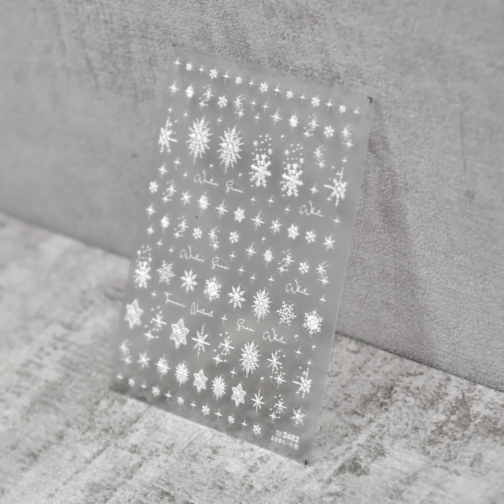 White Snowflake 5D Soft Embossed Reliefs Self Adhesive Nail Art Stickers Sweater Pattern Christmas Gingerbread Manicure Decals 5