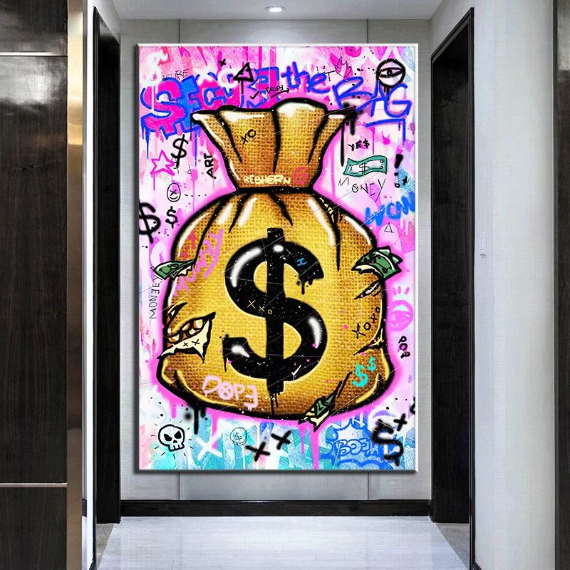  Art Poster Cash Bag - Duffle Bag Full of Money Canvas Wall Art  Poster Home Decor Painting Canvas Painting Wall Art Poster for Bedroom  Living Room Decor 20x26inch(51x66cm) Unframe-style: Posters 