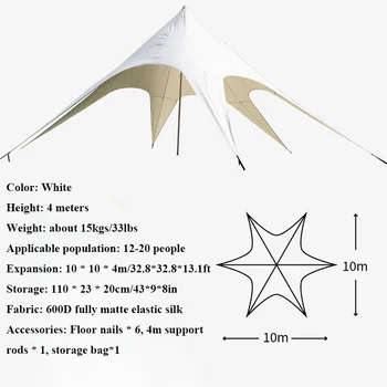 4M Height Extra Large Canopy Tent for Outdoor Camping lotus Cloud Roof Living Room thickened Rain and Sun Protection Awning Tarp 1
