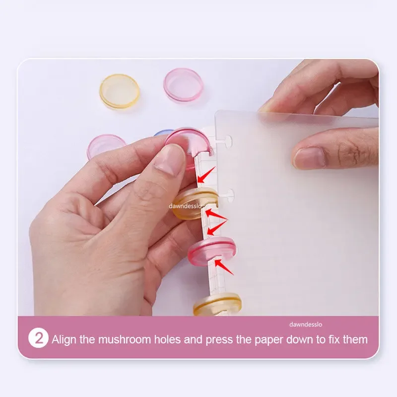 Mushroom Hole Binding Buckle 15/20mm Love Heart Discbound Discs Ring Suitable for Loose Leaf Notepad Planner Diary Book Business