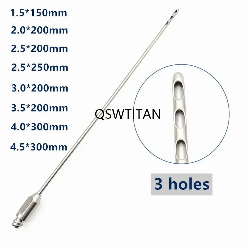 Three Hole fat harvesting cannula for stem cells liposuction cannula fat transfer needle 1pcs plastic surgery tool small needle