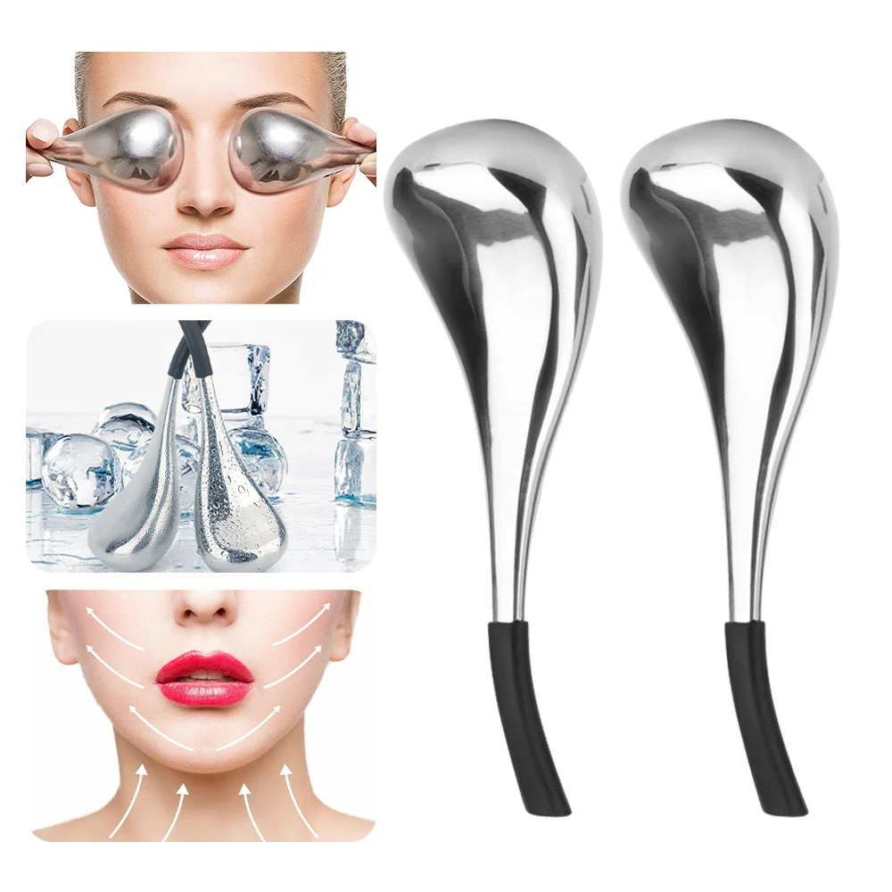 

Facial Ice Globes Eyes Neck Lifting Wrinkle Removal Beauty Massager Stainless Steel Cryo Roller Cooling Massage Ball Skin Care
