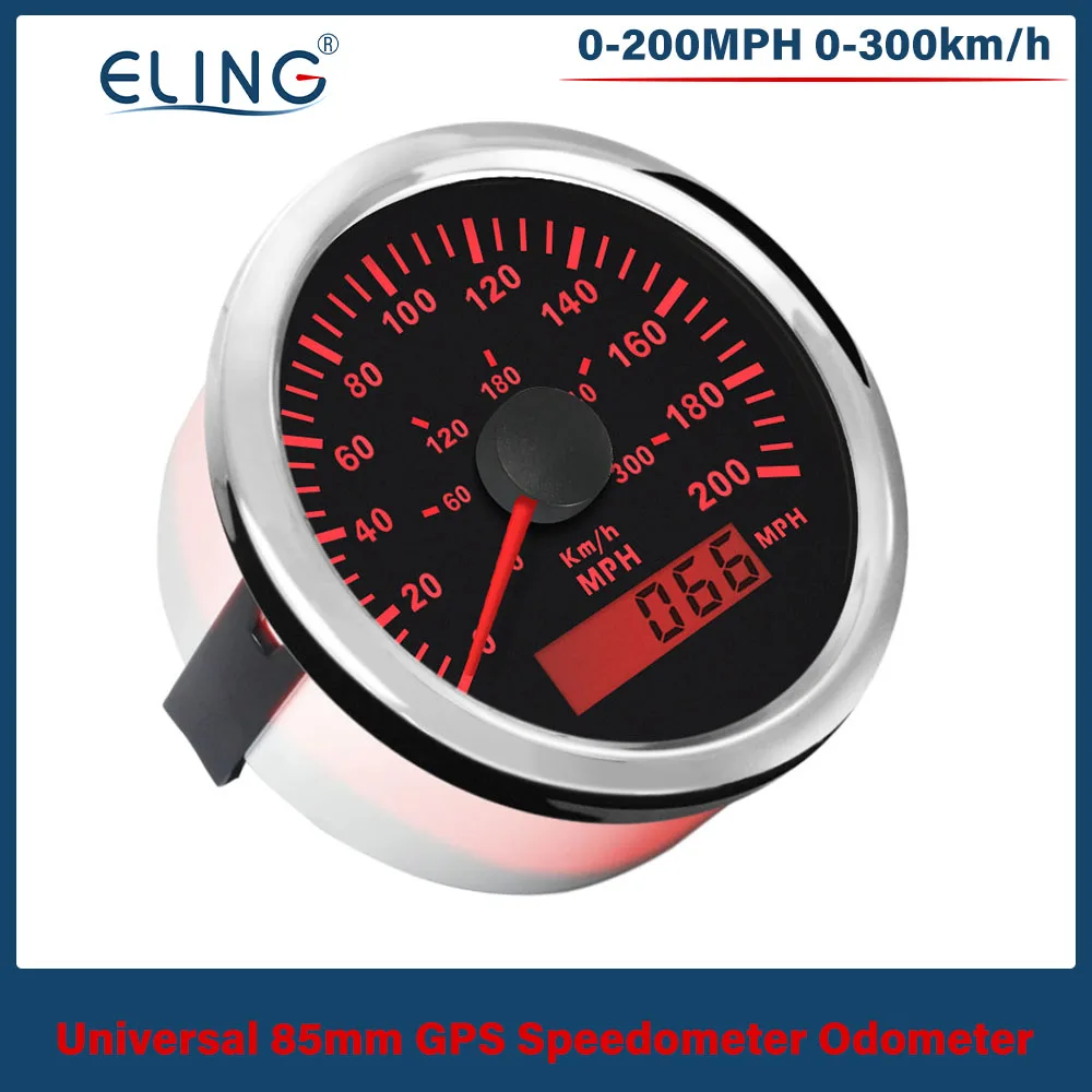 Eling Universal Waterproof 85mm Gps Speedometer Odometer 0140 Mph 0