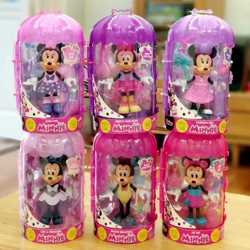 Disney Cartoon Toys Mickey Mouse Minnie Doll Dress-up Girls Play