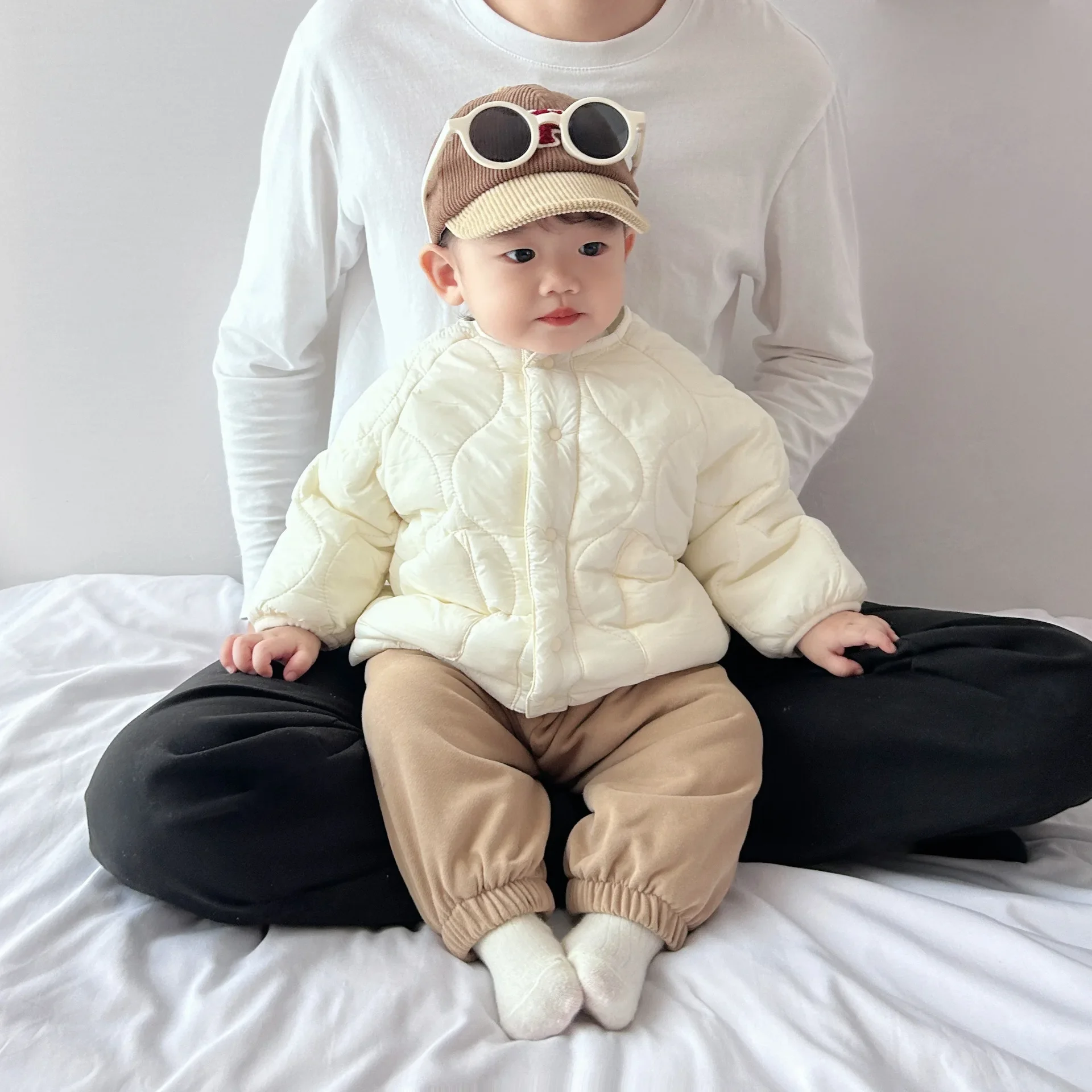 Baby Clothing Korean Style Solid Color Simple Cotton Padded Coat New Winter Fashion Boys Girls Thick Warm Padded Jacket