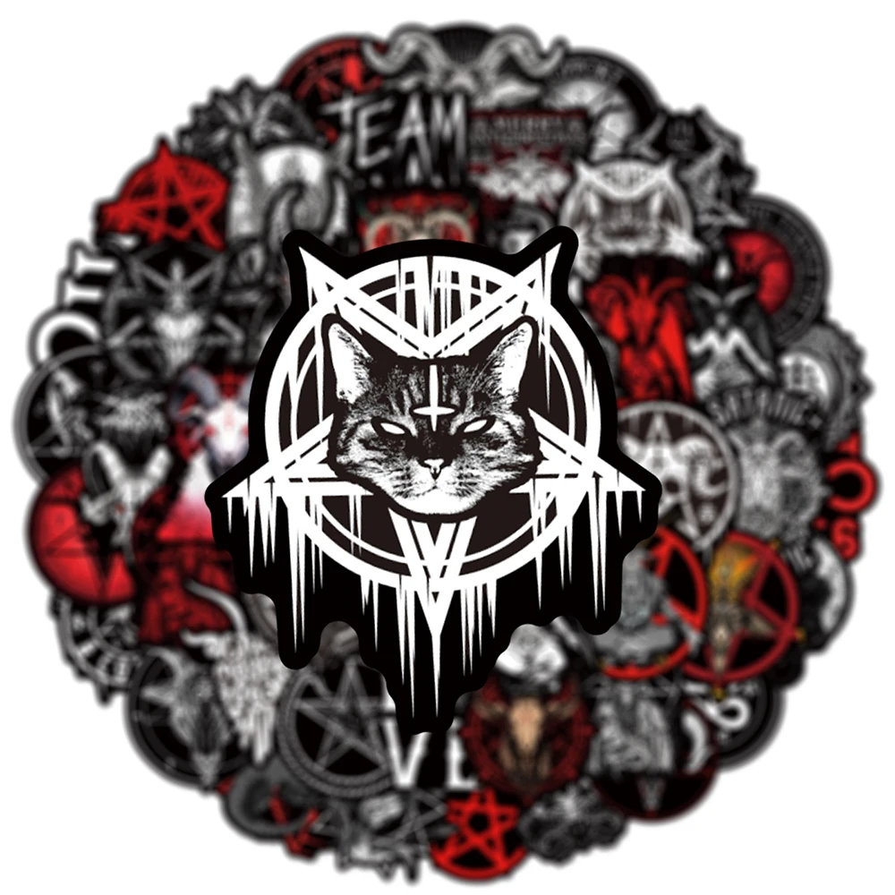 10/30/50pcs Cool Dark Satan Gothic Stickers Horror Demon Graffiti Decals DIY Scrapbook Laptop Fridge Waterproof Sticker Packs 3