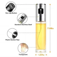 Pulvérisateur d'huile en verre pour la cuisson, vaporisateur d'olive pour salade barbecue cuisine cuisson bouteille de vinaigre vide 4